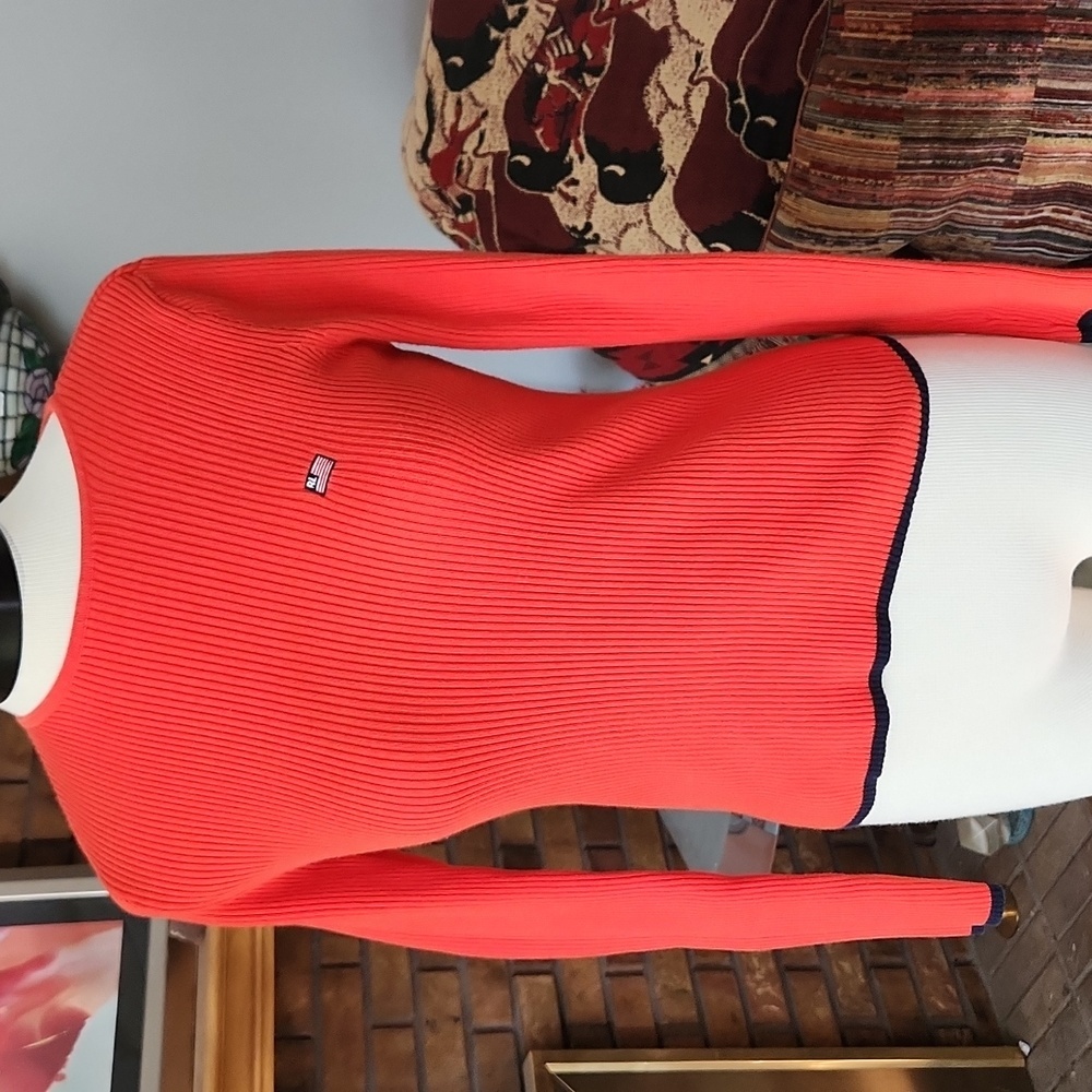 Polo Jeans Co. Ralph Lauren size small orange ribbed base layer pullover shirt
